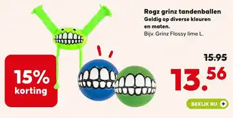 Pets Place Rogz grinz tandenballen aanbieding