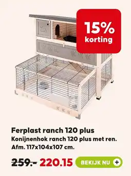 Pets Place Ferplast ranch 120 plus aanbieding