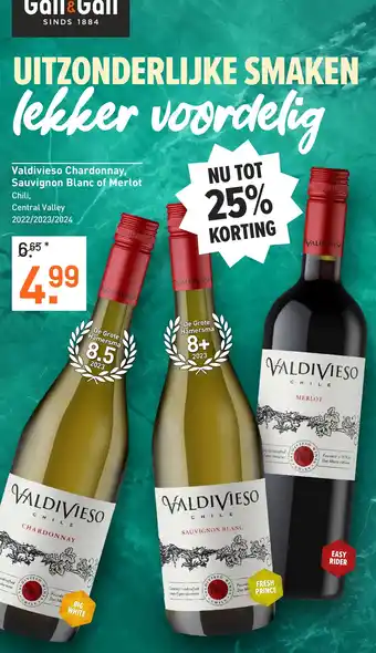 Gall & Gall Valdivieso Chardonnay, Sauvignon Blanc of Merlot aanbieding