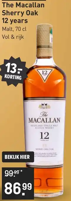 Gall & Gall The Macallan Sherry Oak 12 years aanbieding