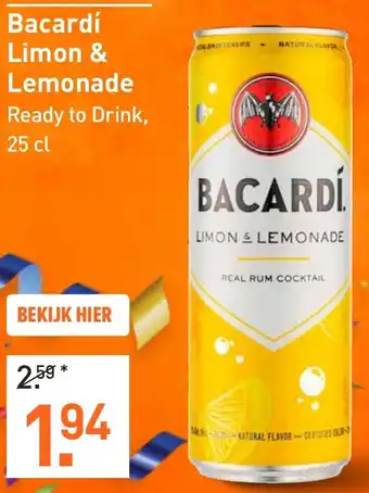 Gall & Gall Bacardí Limon & Lemonade aanbieding