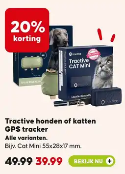 Pets Place Tractive honden of katten GPS tracker aanbieding