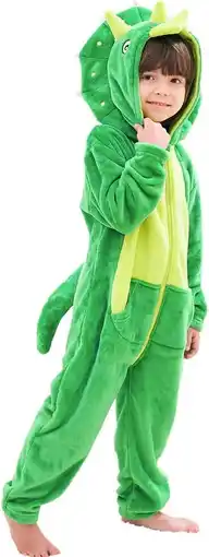 Amazon Triceratops Dinosaurus Kostuum voor Kinderen, Flanel Onesie Romper met Capuchon,Carnaval Kostuum aanbieding