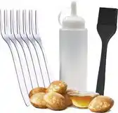 Bol.com Poffertjes accessoires set - incl. Spuitfles 6x Vork en Siliconen kwast - incl. poffertjes E-Book aanbieding