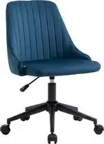 Bol.com Vinsetto Kantoorstoel draaistoel ergonomisch lijndesign fluweelzacht polyester blauw 921-488 aanbieding