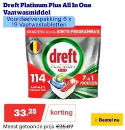 Bol.com Dreft Platinum Plus All In One Vaatwasmiddel aanbieding