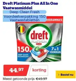 Bol.com Dreft Platinum Plus All In One Vaatwasmiddel aanbieding