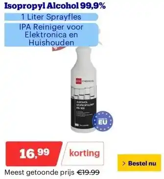 Bol.com Isopropyl Alcohol 99,9% aanbieding