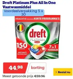 Bol.com Dreft Platinum Plus All In One Vaatwasmiddel aanbieding