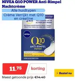 Bol.com NIVEA Q10 POWER Anti-Rimpel Nachtcrème aanbieding