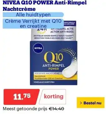 Bol.com NIVEA Q10 POWER Anti-Rimpel Nachtcrème aanbieding