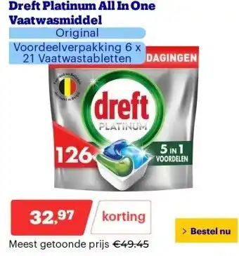 Bol.com Dreft Platinum All In One Vaatwasmiddel aanbieding