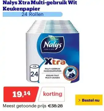 Bol.com Nalys Xtra Multi-gebruik Wit Keukenpapier aanbieding