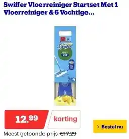 Bol.com Swiffer Vloerreiniger Startset Met 1 Vloerreiniger & 6 Vochtige Vloerdoekjes aanbieding