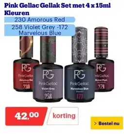 Bol.com Pink Gellac Gellak Set met 4 x 15ml Kleuren aanbieding