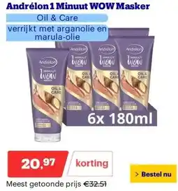 Bol.com Andrélon 1 Minuut WOW Masker aanbieding