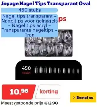 Bol.com Joyage Nagel Tips Transparant Oval aanbieding