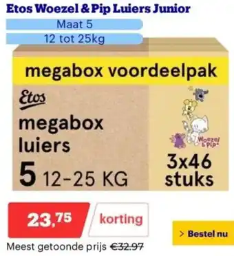 Bol.com Etos Woezel & Pip Luiers Junior aanbieding