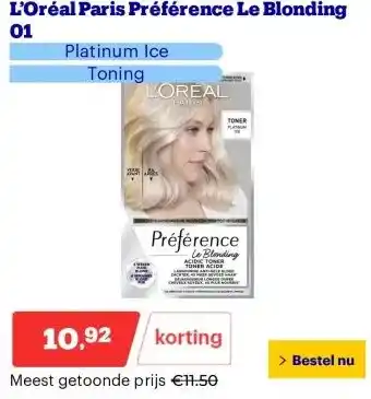 Bol.com L’Oréal Paris Préférence Le Blonding 01 aanbieding