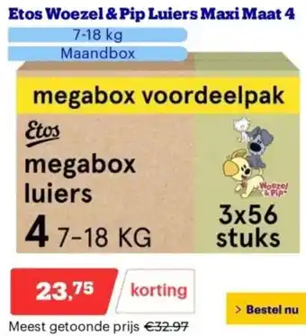 Bol.com Etos Woezel & Pip Luiers Maxi Maat 4 aanbieding