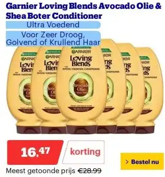 Bol.com Garnier Loving Blends Avocado Olie & Shea Boter Conditioner aanbieding