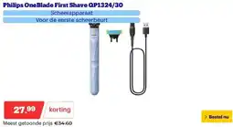 Bol.com Philips OneBlade First Shave QP1324/30 aanbieding