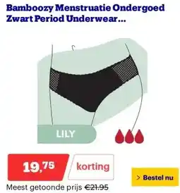 Bol.com Bamboozy Menstruatie Ondergoed Zwart Period Underwear Menstrueren Incontinentie Zero Waste Lily aanbieding