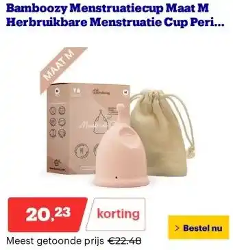 Bol.com Bamboozy Menstruatiecup Maat M Herbruikbare Menstruatie Cup Period Menstrueren Zero Waste aanbieding