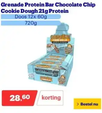 Bol.com Grenade Protein Bar Chocolate Chip Cookie Dough 21g Protein aanbieding