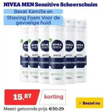 Bol.com NIVEA MEN Sensitive Scheerschuim aanbieding