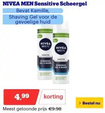 Bol.com NIVEA MEN Sensitive Scheergel aanbieding