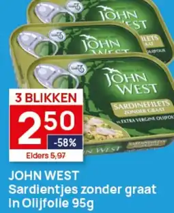 Butlon JOHN WEST Sardientjes zonder graat In Olijfolie aanbieding