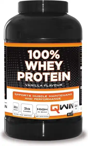 Bol.com QWIN 100% Whey Protein Vanille - 2400 g aanbieding