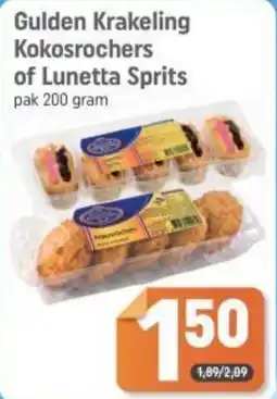 Dagwinkel Gulden Krakeling Kokosrochers of Lunetta Sprits aanbieding