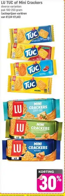 Dagwinkel LU TUC of Mini Crackers aanbieding