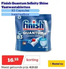 Bol.com Finish Quantum Infinity Shine Vaatwastabletten aanbieding