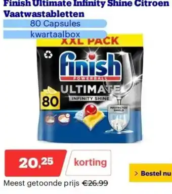 Bol.com Finish Ultimate Infinity Shine Citroen Vaatwastabletten aanbieding