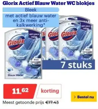 Bol.com Glorix Actief Blauw Water WC blokjes aanbieding