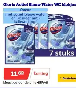 Bol.com Glorix Actief Blauw Water WC blokjes Glade Touch & Fresh1houder +1 aanbieding