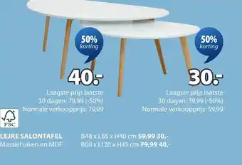 Jysk LEJRE SALONTAFEL aanbieding