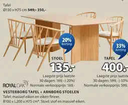 Jysk VESTERBORG TAFEL + ARNBORG STOELEN aanbieding