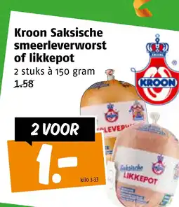 Poiesz Kroon Saksische smeerleverworst of likkepot aanbieding