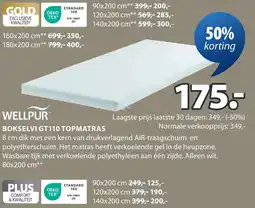 Jysk WELLPUR BOKSELVI GT110 TOPMATRAS aanbieding