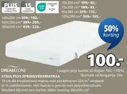 Jysk DREAMZONE STRIA PS25 SPRINGVEERMATRAS aanbieding