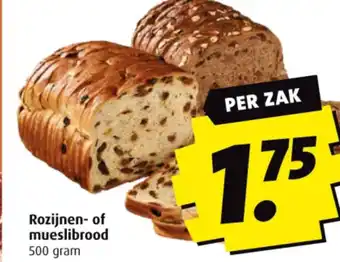 Boni Rozijnen- of mueslibrood aanbieding