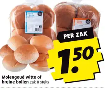 Boni Molengoud witte of bruine bollen zak 8 stuks aanbieding