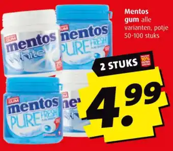 Boni Mentos gum alle varianten, potje aanbieding