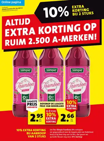 Boni 10% EXTRA KORTING BIJ 2 STUKS aanbieding