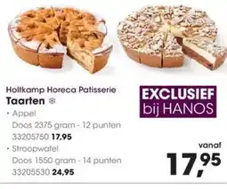 HANOS Holtkamp Horeca Patisserie Taarten aanbieding