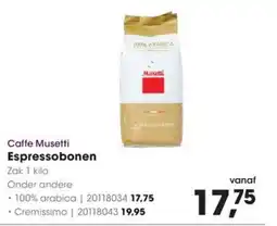 HANOS Caffe Musetti Espressobonen aanbieding